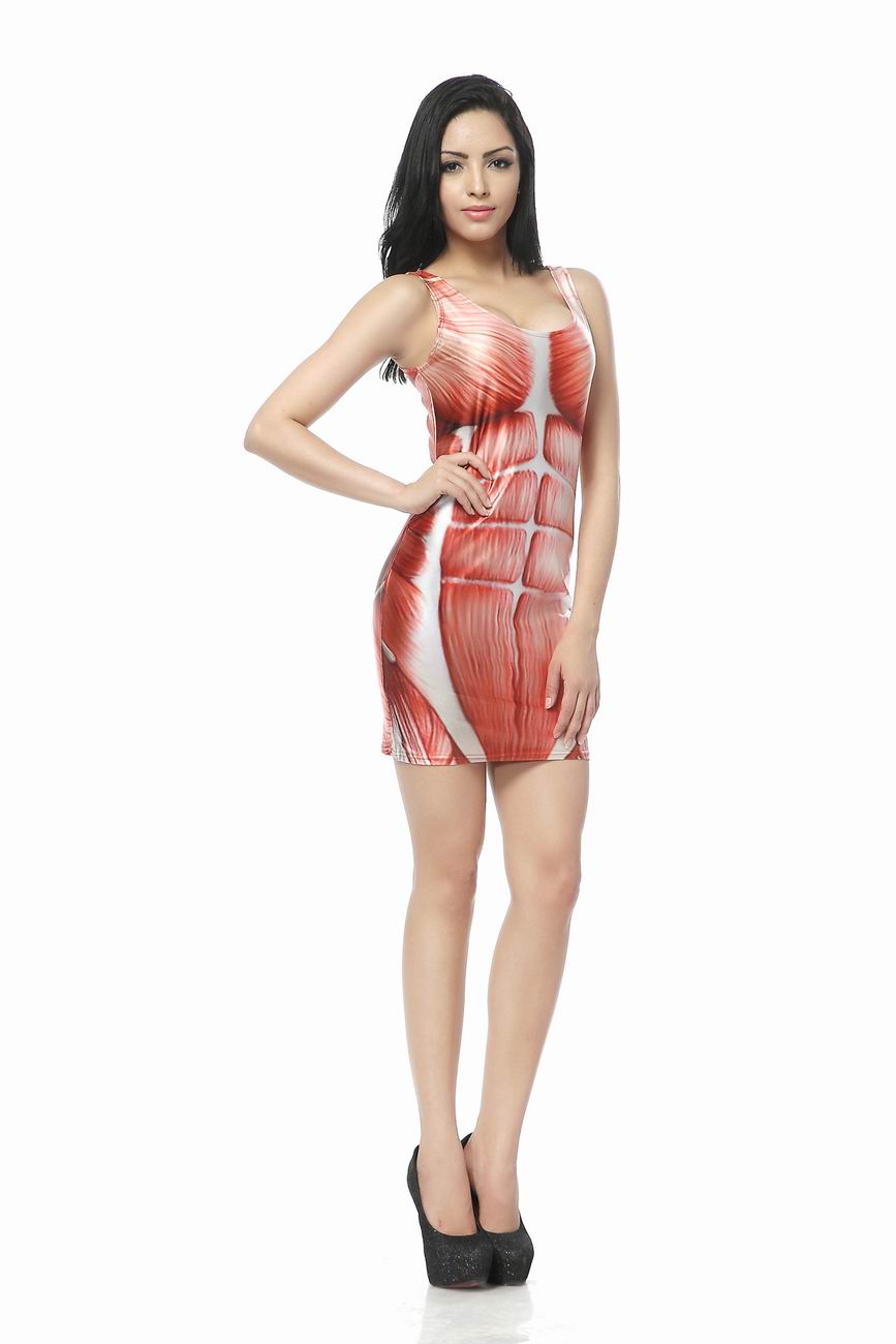 Personal Slim Muscle Printed Sleeveless Dress